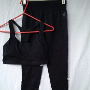 Women Medium Work out Active Set Leggings Sports Bra New